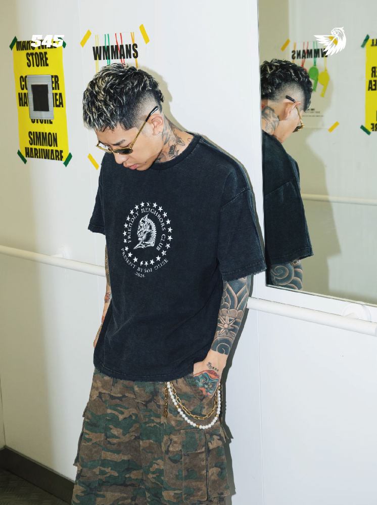 S45 War Horse Medal Curled Old Damage Tee | Face 3 Face