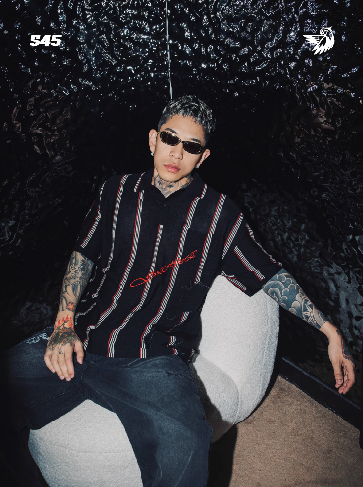 S45 Knitted War Horse Striped Polo | Face 3 Face