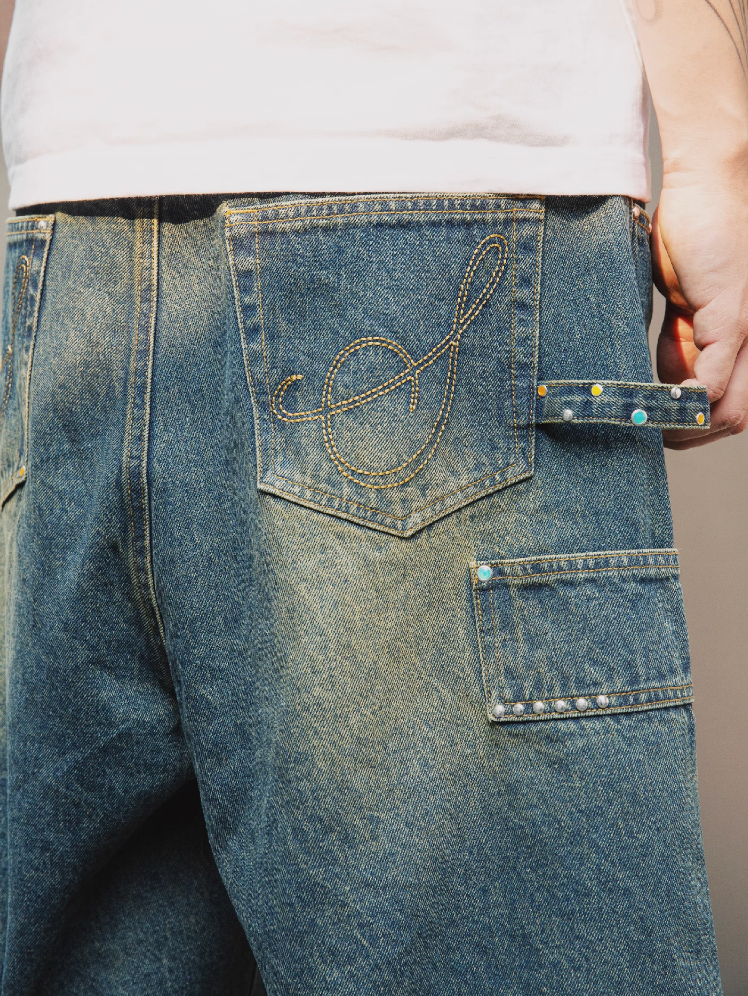 S45 Gem Woodcutting Distressed Raw Edge Denim Shorts | Face 3 Face