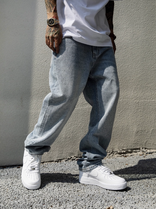 S45 Embroidered Basic Washed Jeans | Face 3 Face