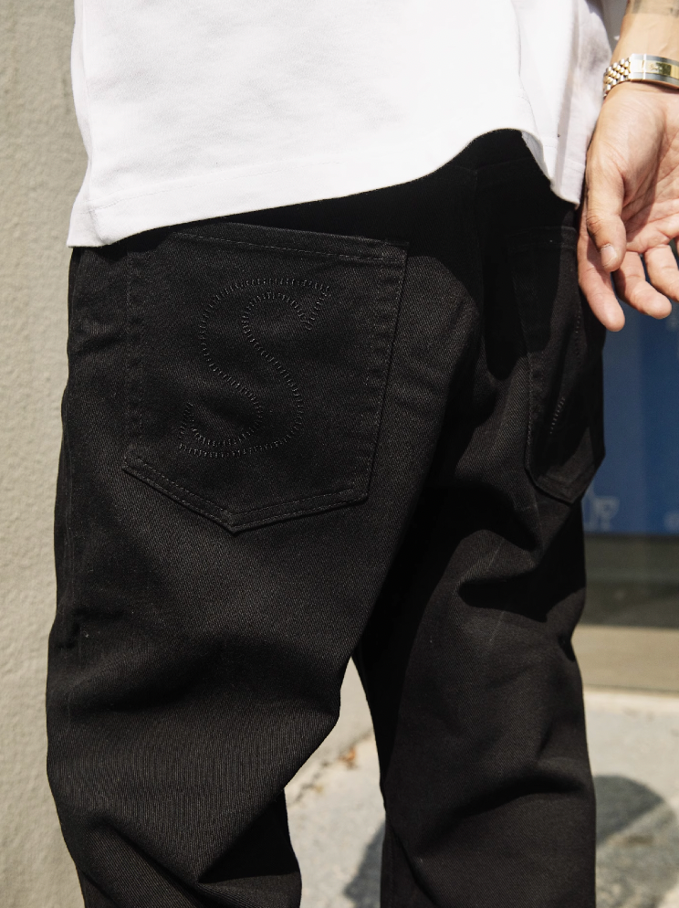 S45 Embroidered Basic Washed Jeans | Face 3 Face