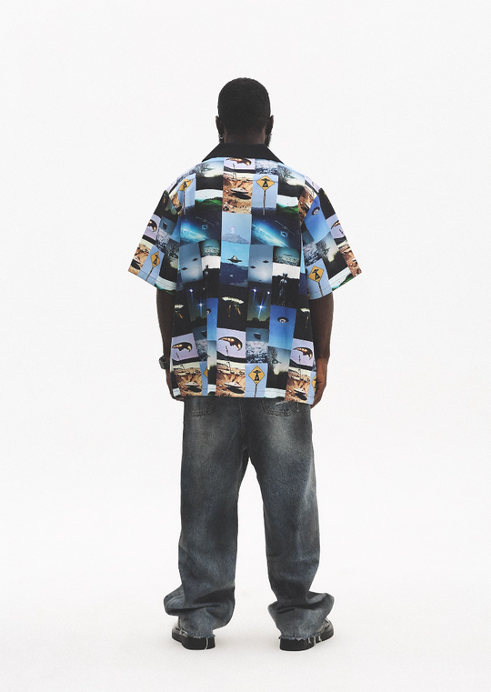 UNTILWERICH Cuban Collar UFO Short Sleeve Shirt | Face 3 Face