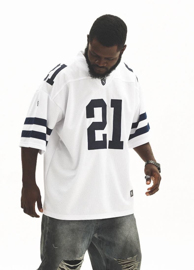 UNTILWERICH Mesh Quilting Embroidered Hockey Jersey | Face 3 Face