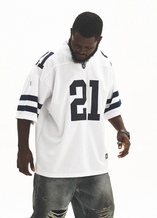 UNTILWERICH Mesh Quilting Embroidered Hockey Jersey | Face 3 Face