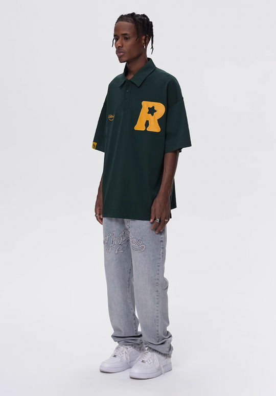 UNTILWERICH R Star Embroidery Short Sleeve Polo | Face 3 Face