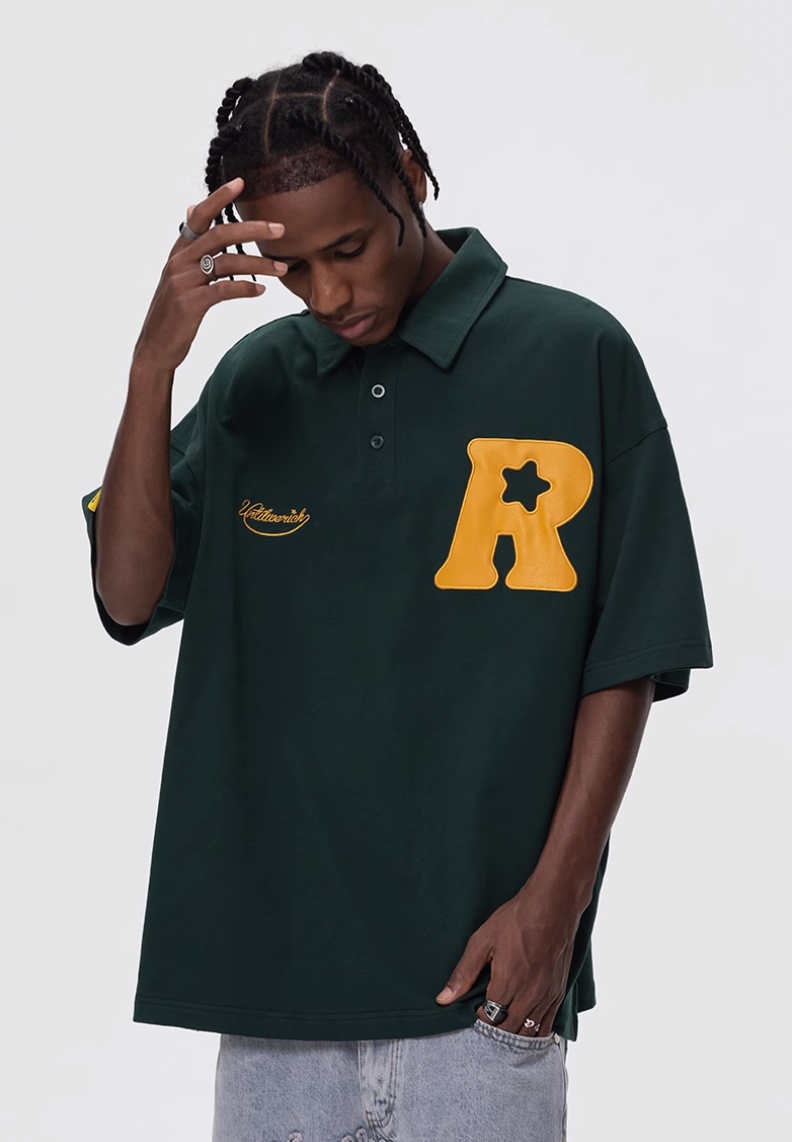 UNTILWERICH R Star Embroidery Short Sleeve Polo | Face 3 Face