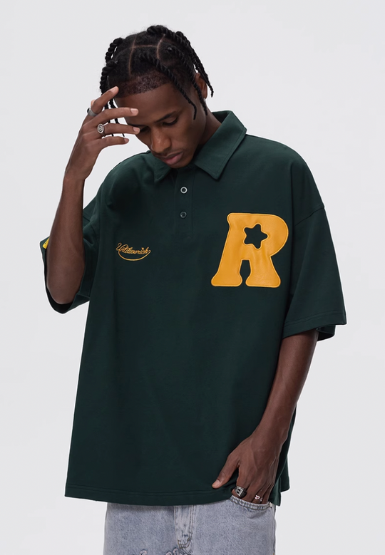 UNTILWERICH R Star Embroidery Short Sleeve Polo | Face 3 Face