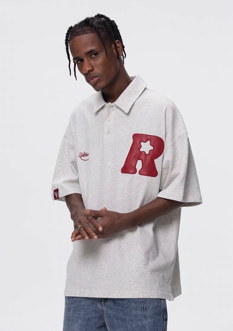 UNTILWERICH R Star Embroidery Short Sleeve Polo | Face 3 Face