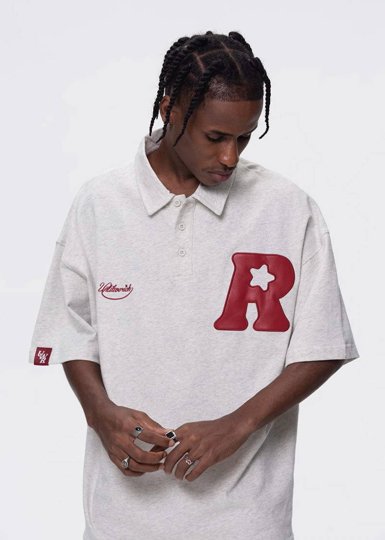 UNTILWERICH R Star Embroidery Short Sleeve Polo | Face 3 Face