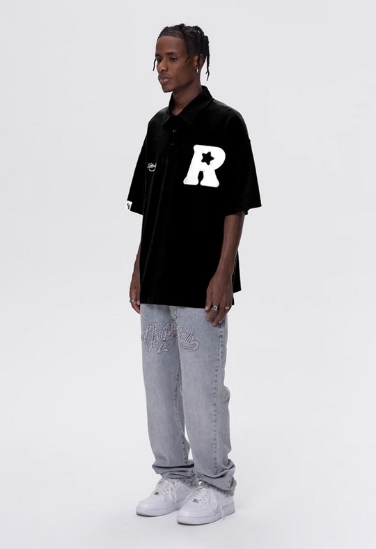 UNTILWERICH R Star Embroidery Short Sleeve Polo | Face 3 Face