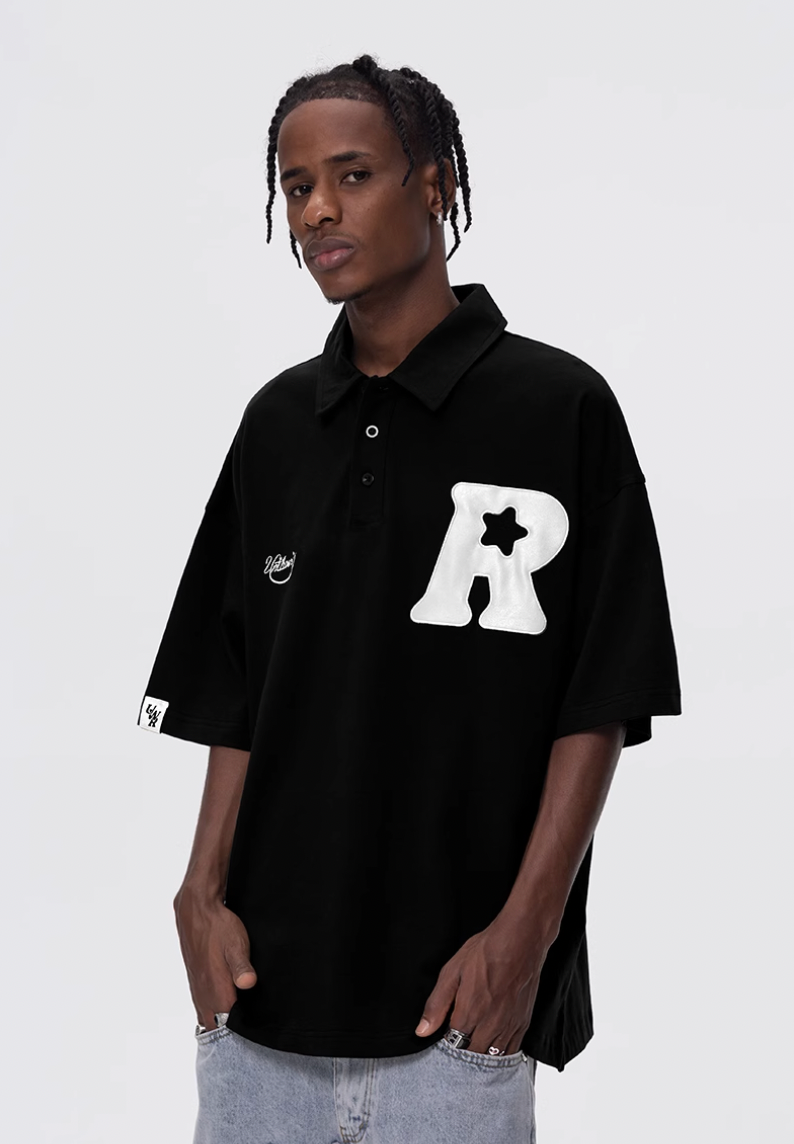 UNTILWERICH R Star Embroidery Short Sleeve Polo | Face 3 Face