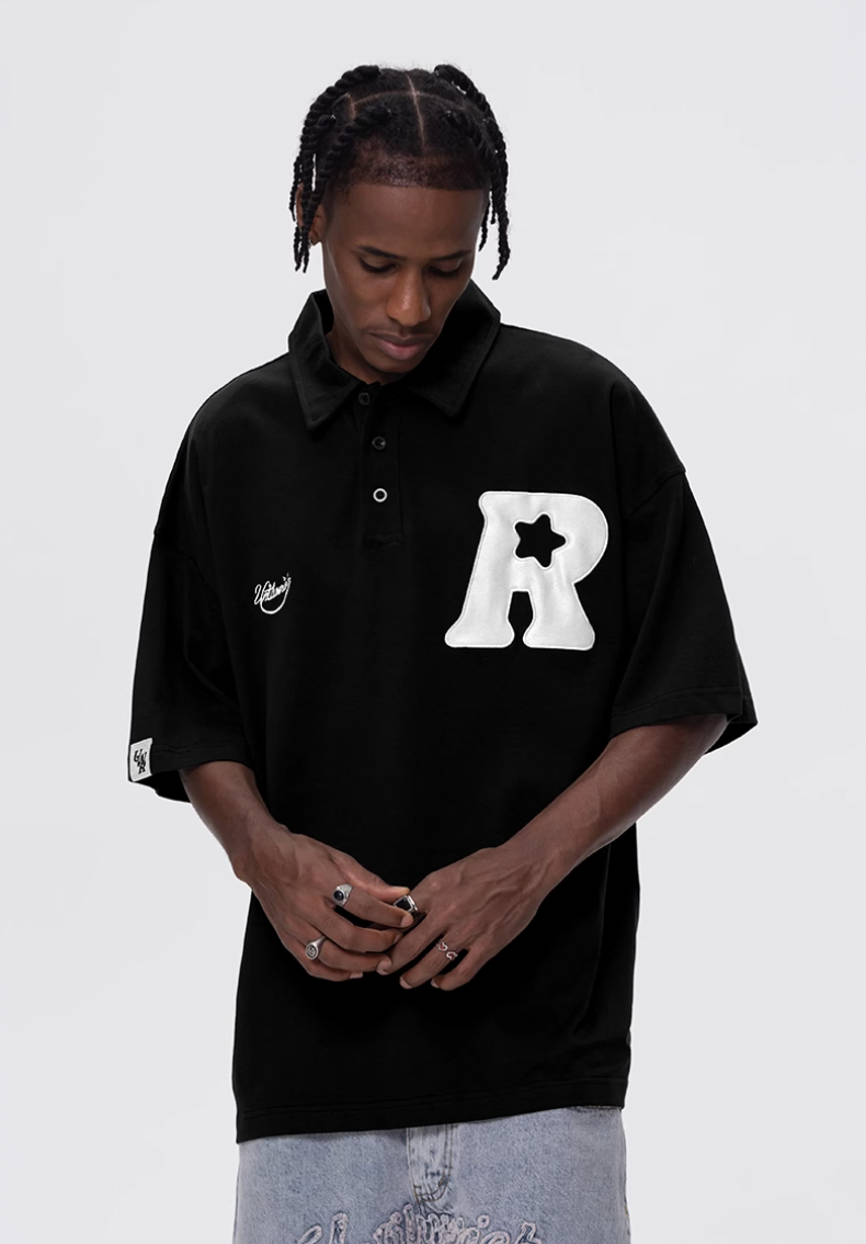 UNTILWERICH R Star Embroidery Short Sleeve Polo | Face 3 Face