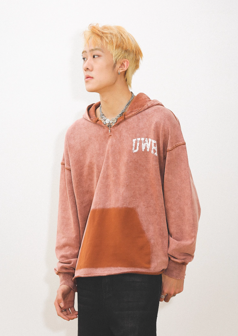 UNTILWERICH Heavy Washed Destruction Vintage Hoodie | Face 3 Face