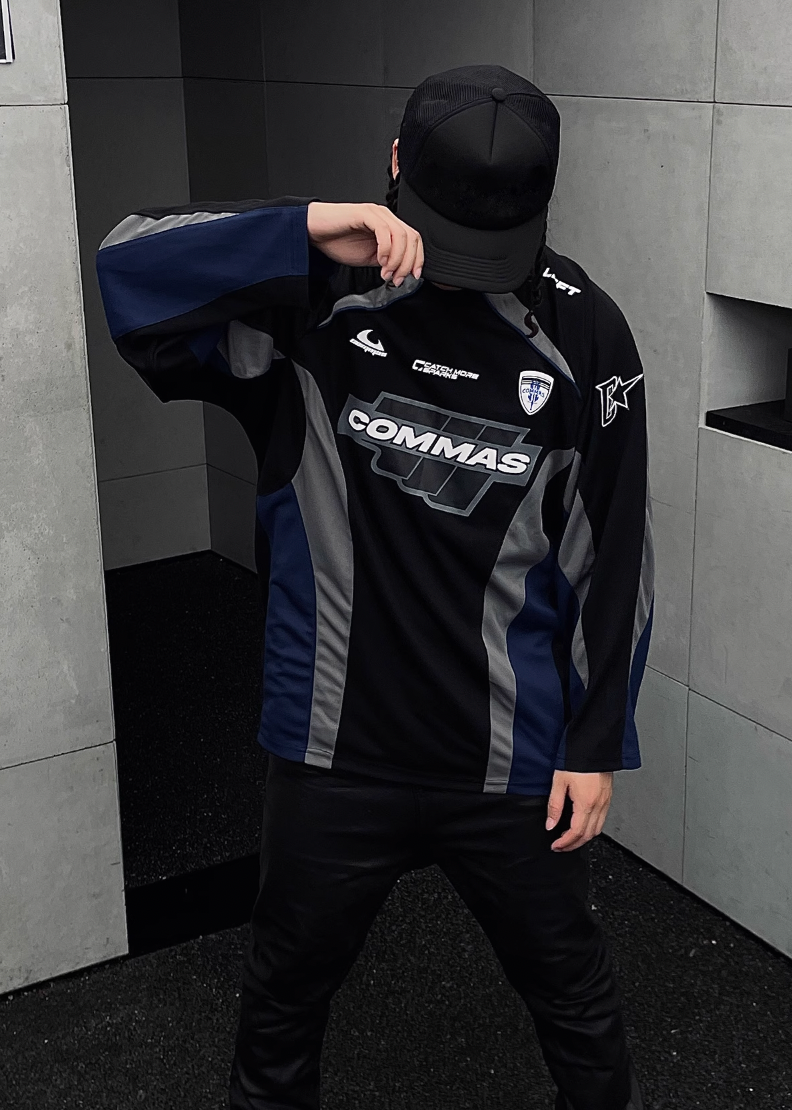 COMMAS Contrast Color Mesh Stitching Hockey Jersey | Face 3 Face