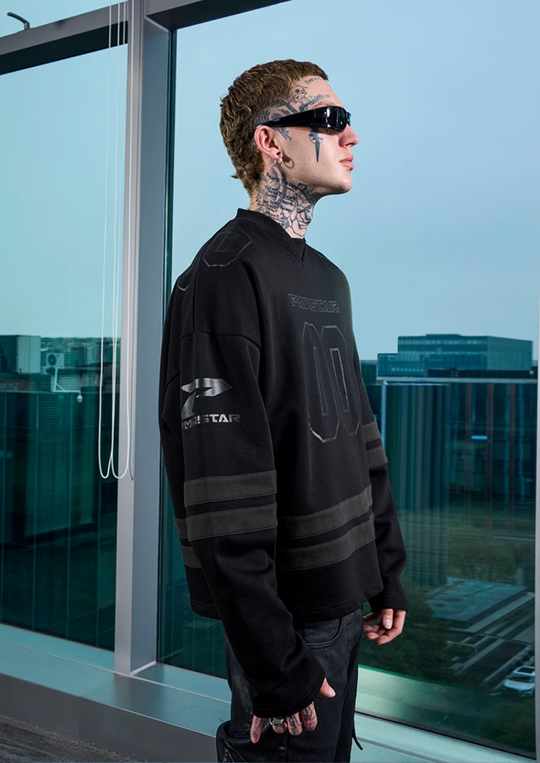 PMW Black Vintage Hockey Jersey | Face 3 Face