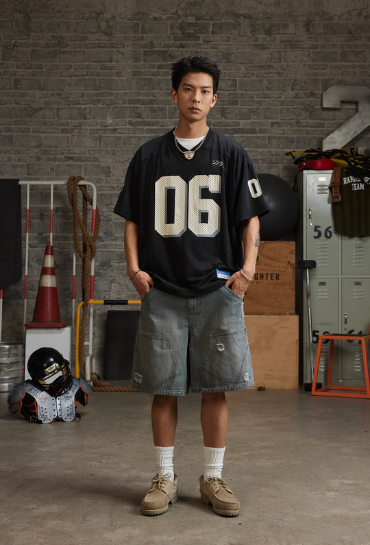 REAIMNESS Mesh Graffiti Rugby Jersey | Face 3 Face