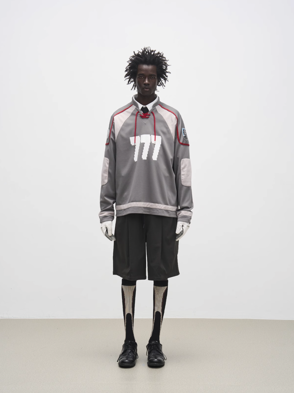 7440 37 1 "777" Drawstring Mesh Patchwork Hockey Jersey | Face 3 Face