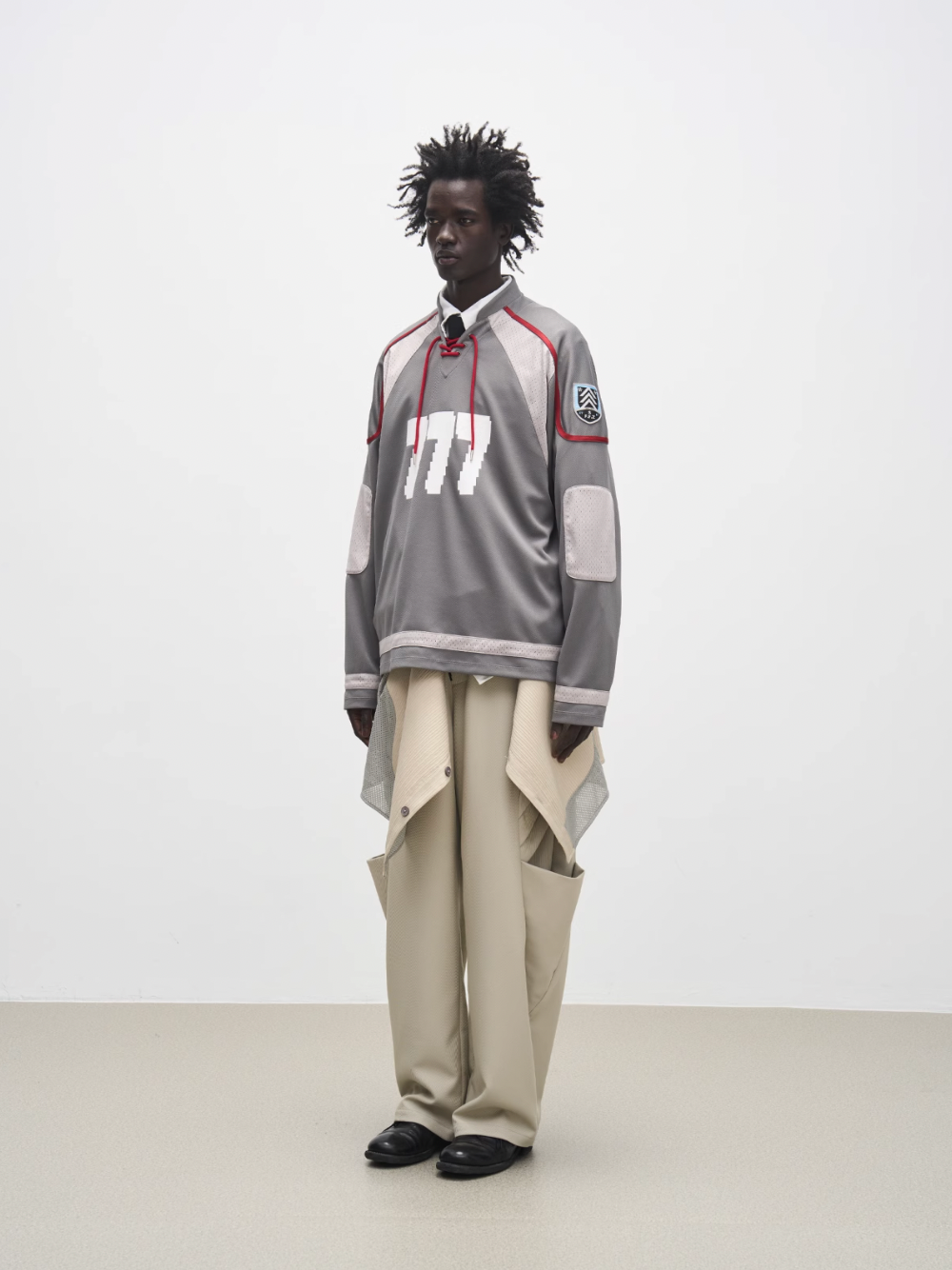 7440 37 1 "777" Drawstring Mesh Patchwork Hockey Jersey | Face 3 Face