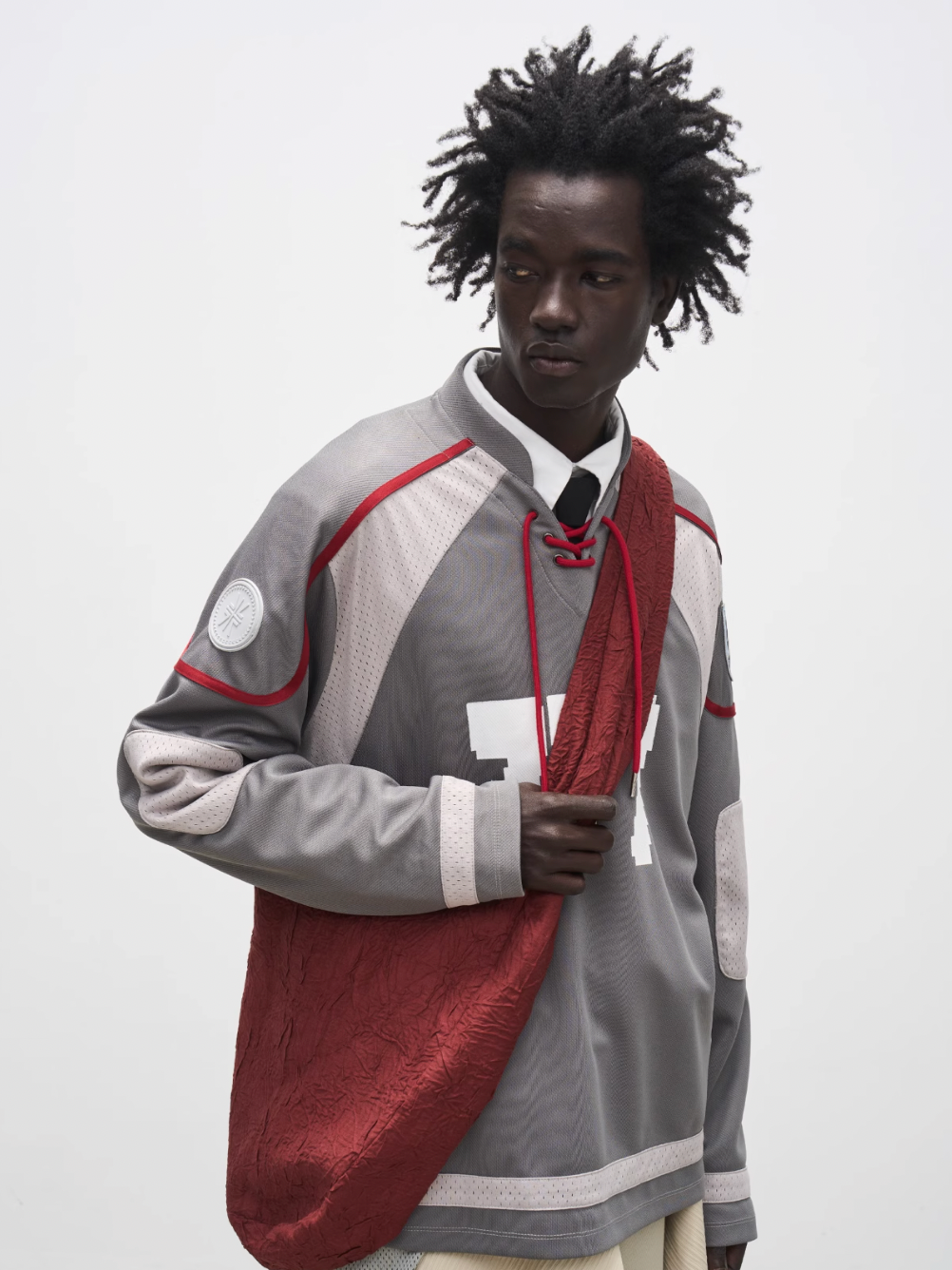 7440 37 1 "777" Drawstring Mesh Patchwork Hockey Jersey | Face 3 Face