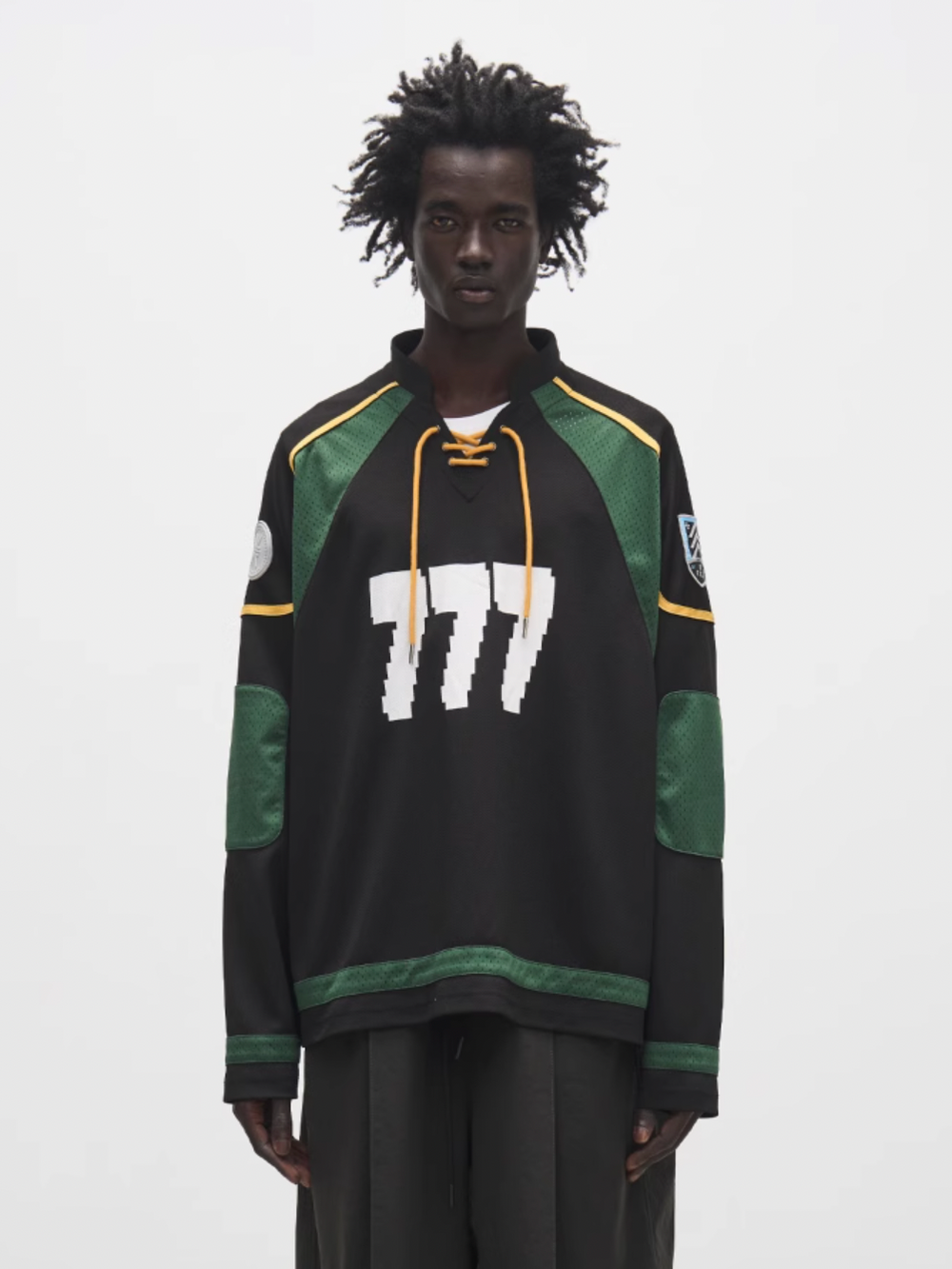 7440 37 1 "777" Drawstring Mesh Patchwork Hockey Jersey | Face 3 Face