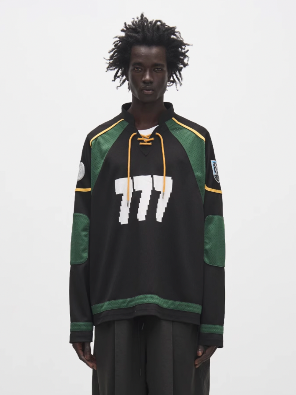 7440 37 1 "777" Drawstring Mesh Patchwork Hockey Jersey | Face 3 Face