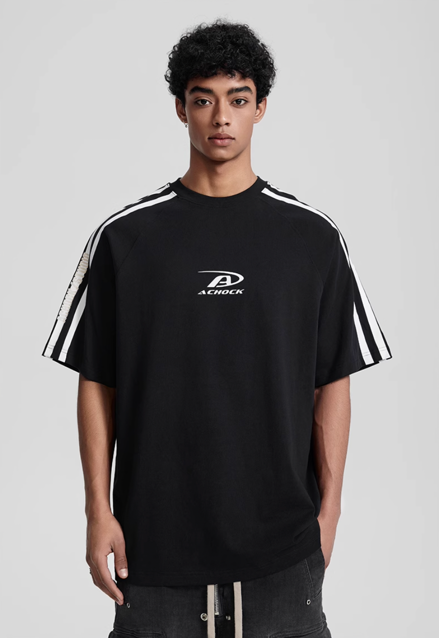 Achock Stripes Logo Printed Tee | Face 3 Face