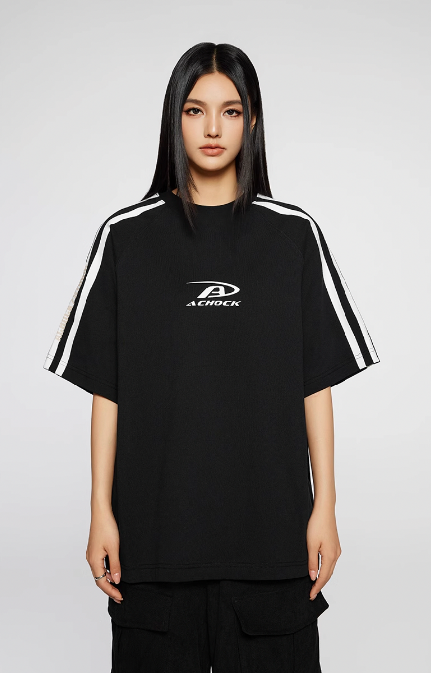 Achock Stripes Logo Printed Tee | Face 3 Face