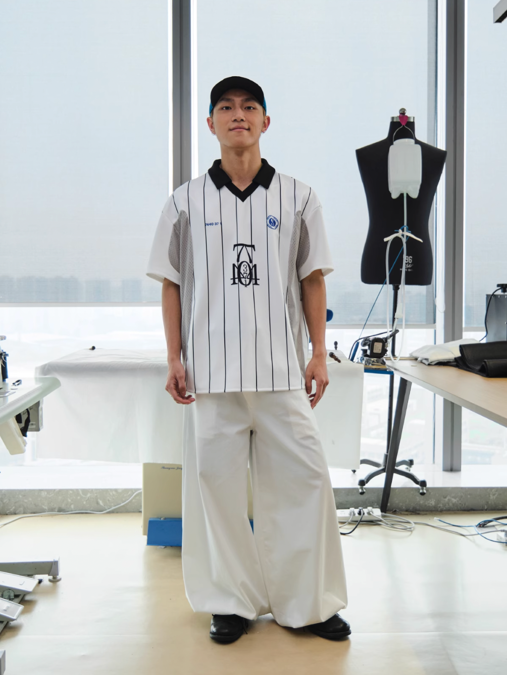 7440 37 1 Colorblocked "7" Stripe Printed Soccer Jersey Uniform Polo Shirt | Face 3 Face