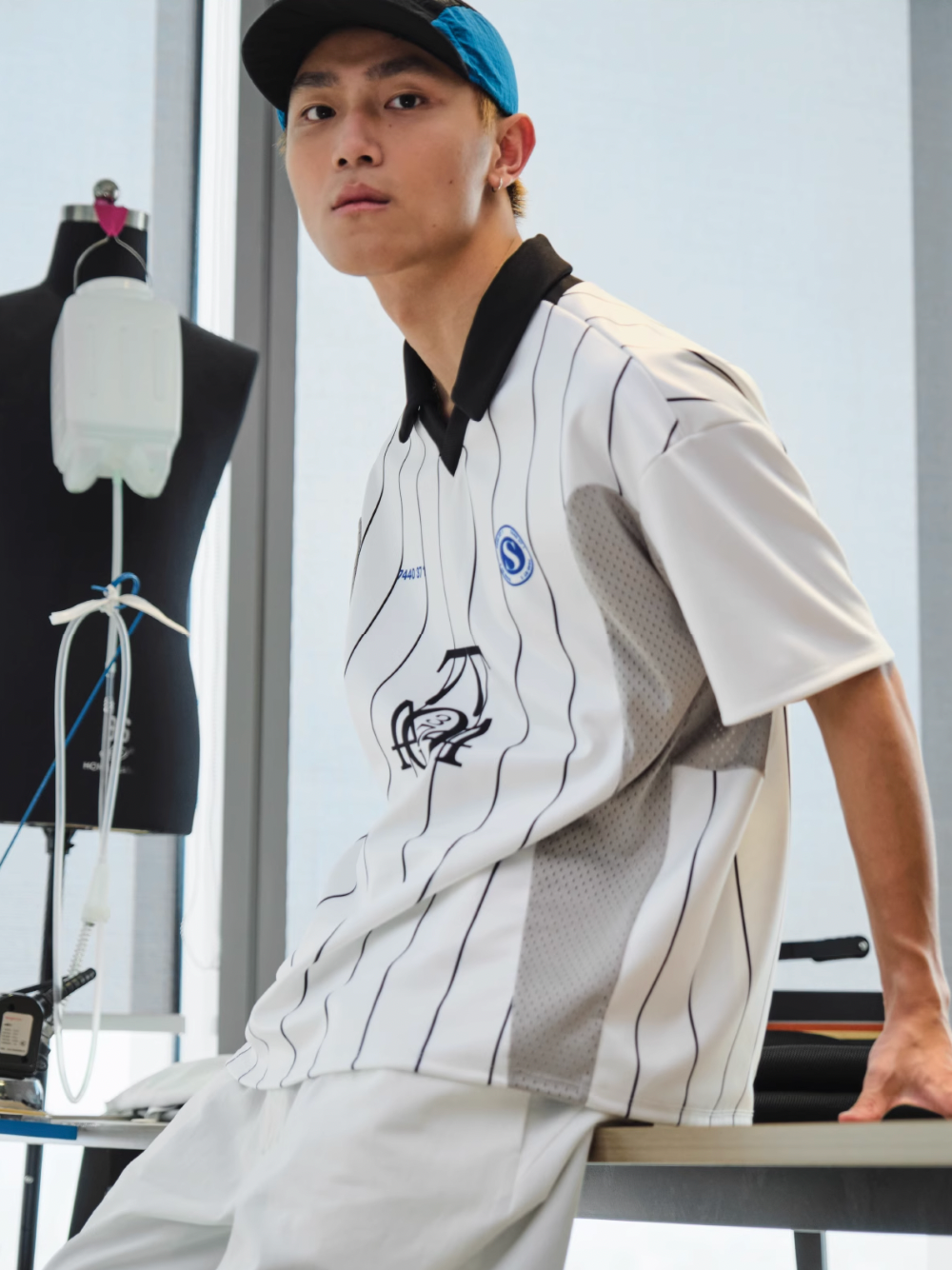 7440 37 1 Colorblocked "7" Stripe Printed Soccer Jersey Uniform Polo Shirt | Face 3 Face