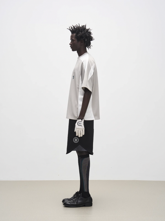 7440 37 1 Logo Triangle Mesh Patchwork Jersey Print Badge Tee | Face 3 Face