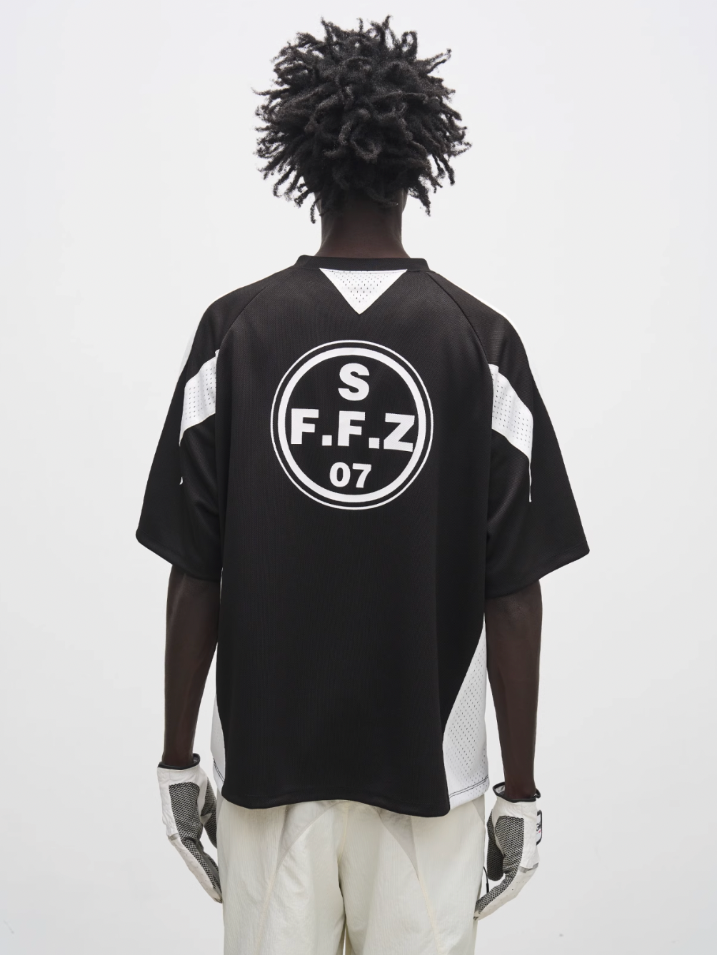 7440 37 1 Logo Triangle Mesh Patchwork Jersey Print Badge Tee | Face 3 Face