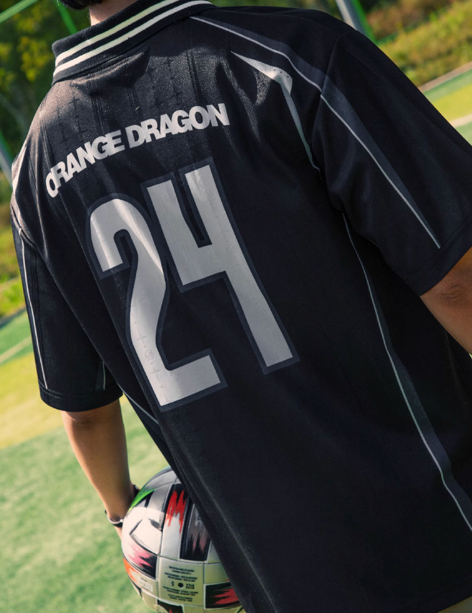 ORANGEDRAGON ODFC Striped Embroidered Soccer Jersey Uniform Polo Shirt | Face 3 Face