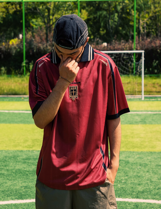 ORANGEDRAGON ODFC Striped Embroidered Soccer Jersey Uniform Polo Shirt | Face 3 Face