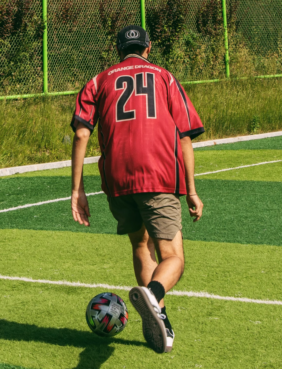 ORANGEDRAGON ODFC Striped Embroidered Soccer Jersey Uniform Polo Shirt | Face 3 Face