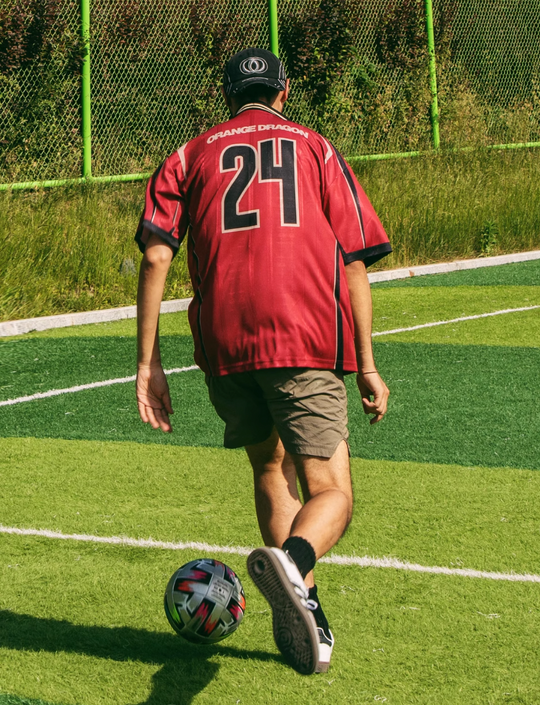 ORANGEDRAGON ODFC Striped Embroidered Soccer Jersey Uniform Polo Shirt | Face 3 Face