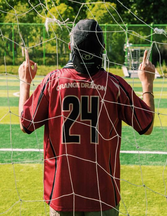 ORANGEDRAGON ODFC Striped Embroidered Soccer Jersey Uniform Polo Shirt | Face 3 Face