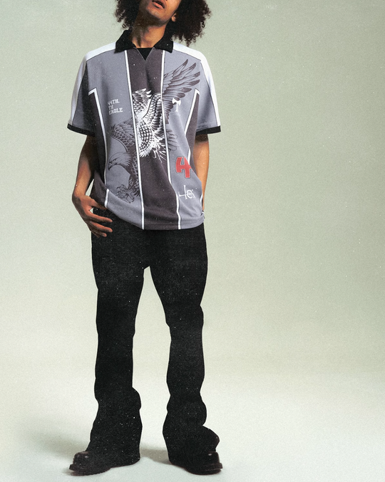 4TRA Contrast Color Printed Soccer Jersey Polo | Face 3 Face