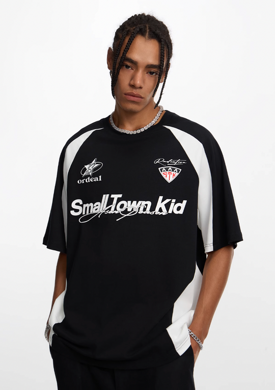 STK SmallTownKid Patchwork Racing Screen Printed Soccer Jersey | Face 3 Face