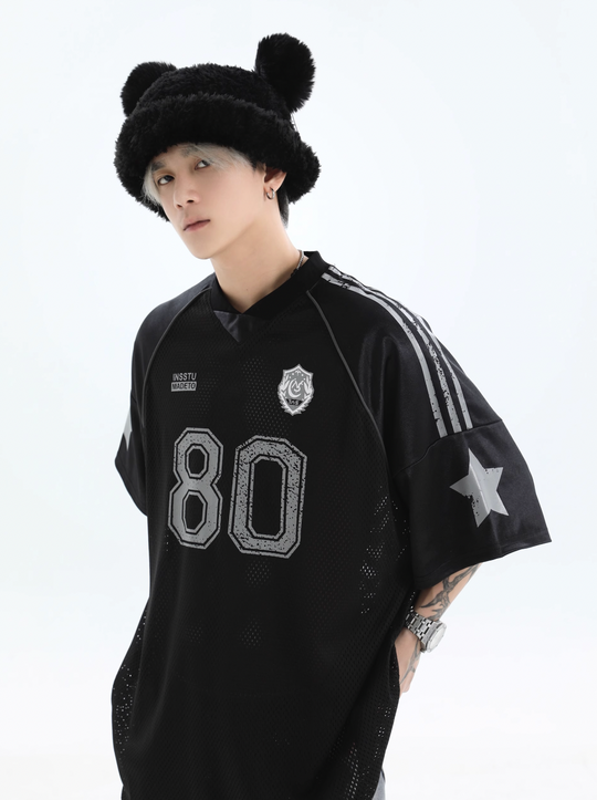 INSstudios Mesh Stripe Star Graffiti Emblem Logo Soccer Jersey | Face 3 Face