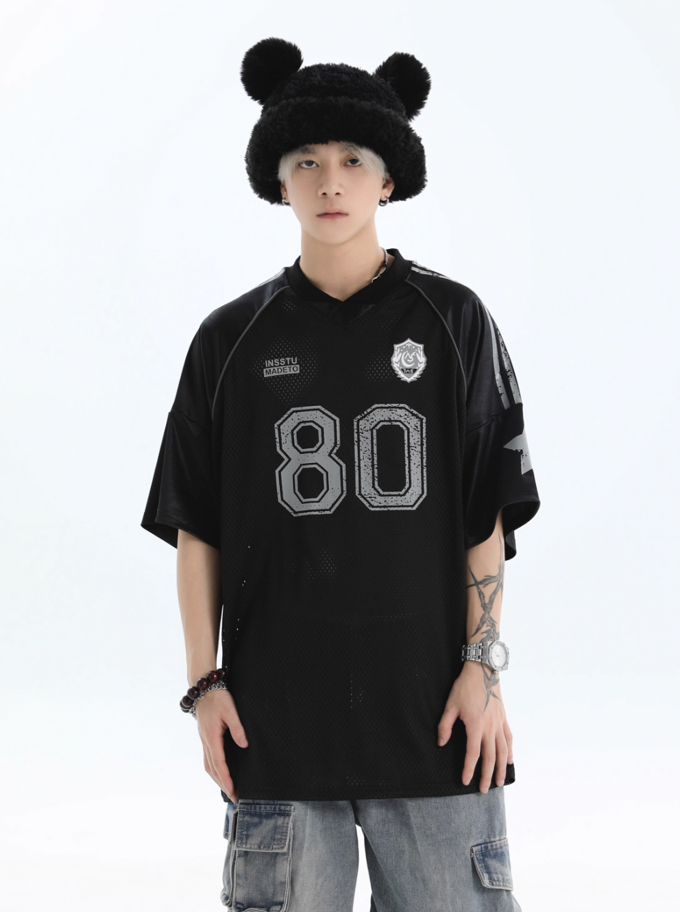 INSstudios Mesh Stripe Star Graffiti Emblem Logo Soccer Jersey | Face 3 Face