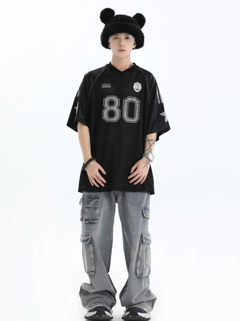 INSstudios Mesh Stripe Star Graffiti Emblem Logo Soccer Jersey | Face 3 Face