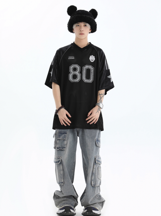 INSstudios Mesh Stripe Star Graffiti Emblem Logo Soccer Jersey | Face 3 Face