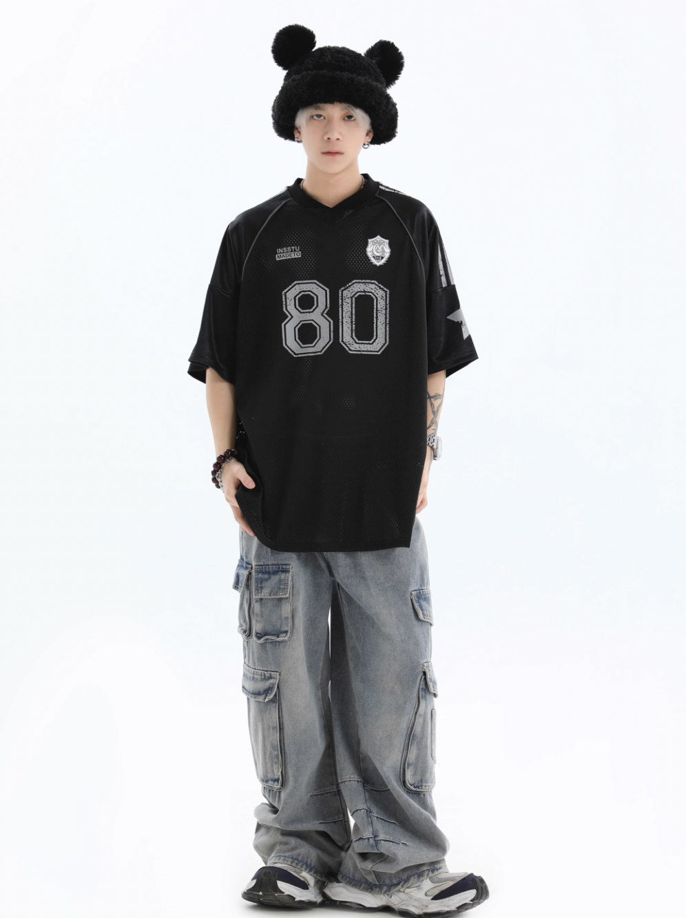 INSstudios Mesh Stripe Star Graffiti Emblem Logo Soccer Jersey | Face 3 Face