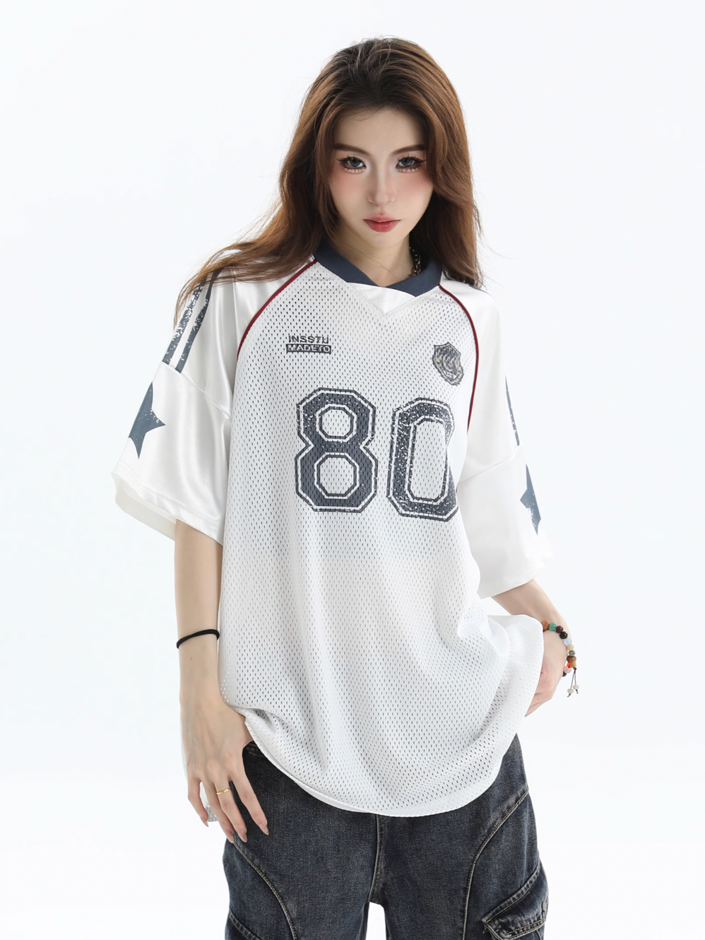INSstudios Mesh Stripe Star Graffiti Emblem Logo Soccer Jersey | Face 3 Face