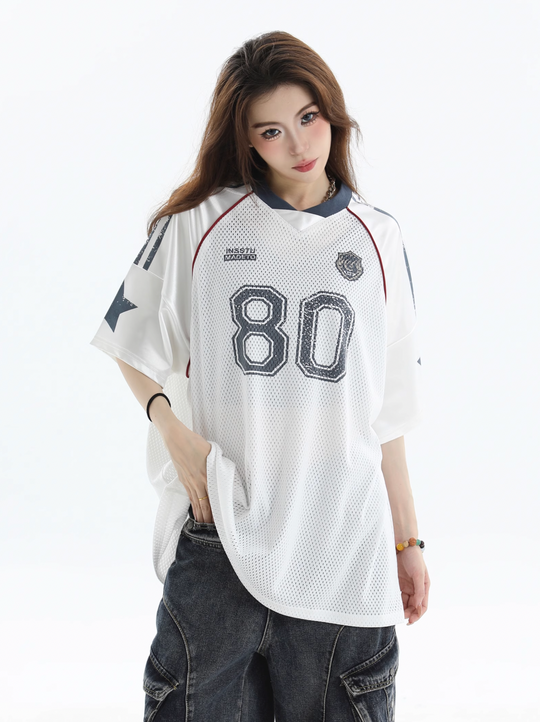INSstudios Mesh Stripe Star Graffiti Emblem Logo Soccer Jersey | Face 3 Face