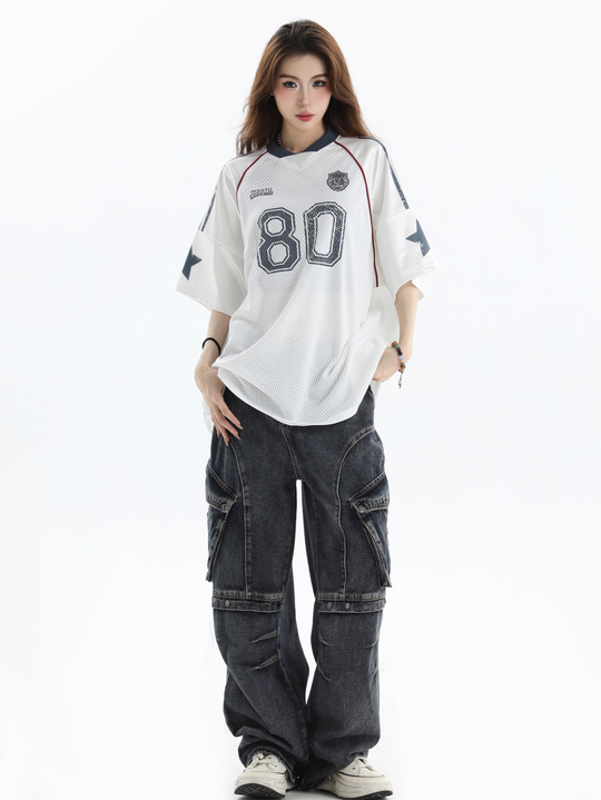 INSstudios Mesh Stripe Star Graffiti Emblem Logo Soccer Jersey | Face 3 Face