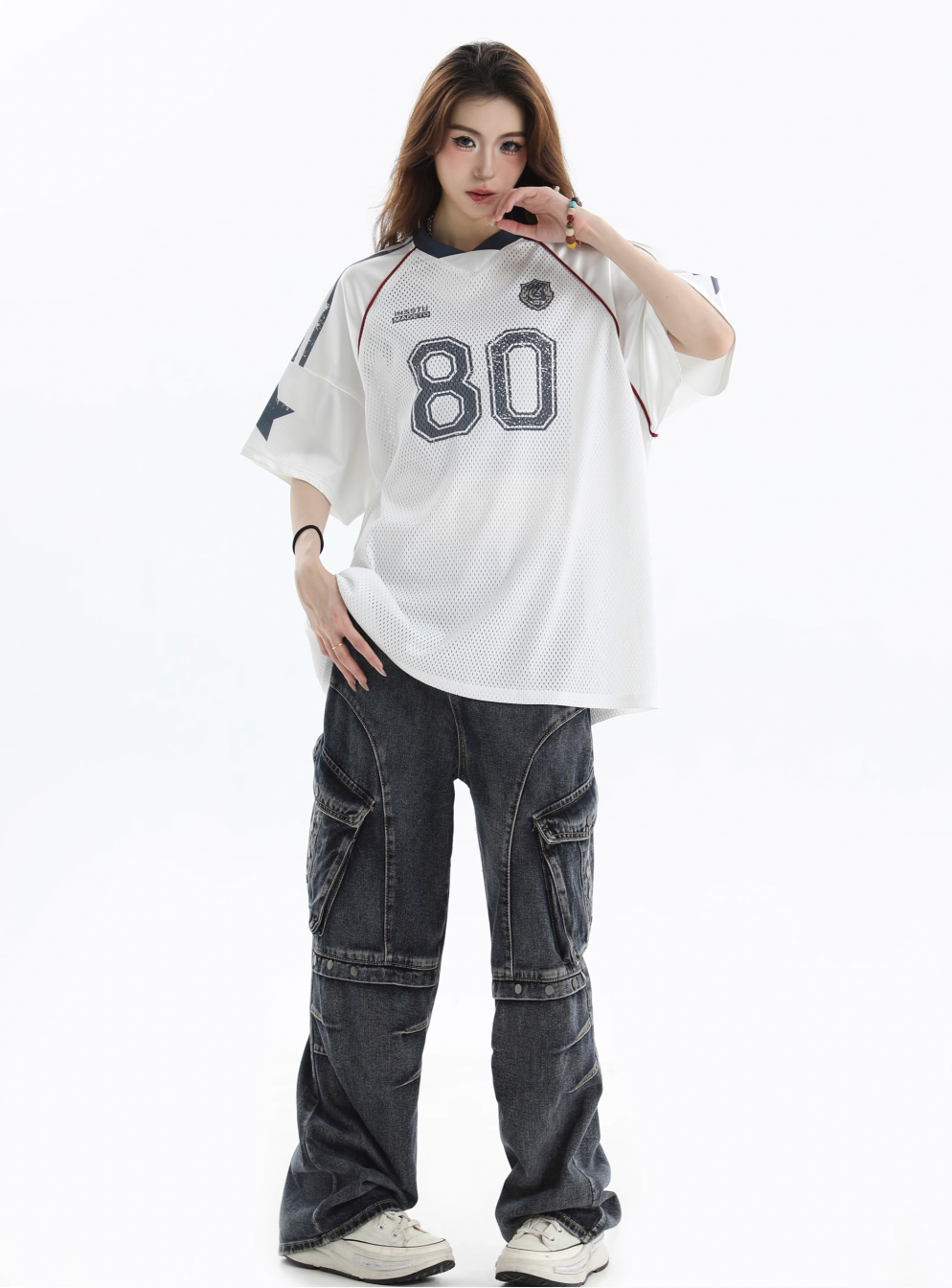 INSstudios Mesh Stripe Star Graffiti Emblem Logo Soccer Jersey | Face 3 Face