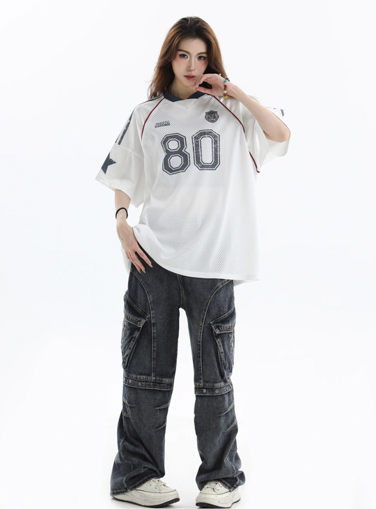 INSstudios Mesh Stripe Star Graffiti Emblem Logo Soccer Jersey | Face 3 Face