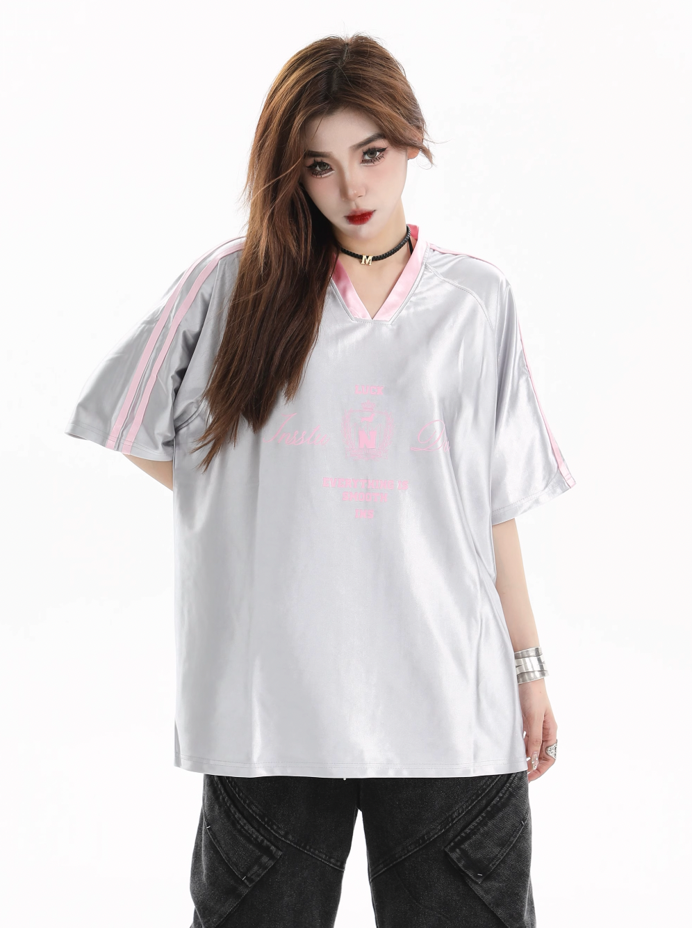 INSstudios Contrast Striped V-neck Soccer Jersey | Face 3 Face