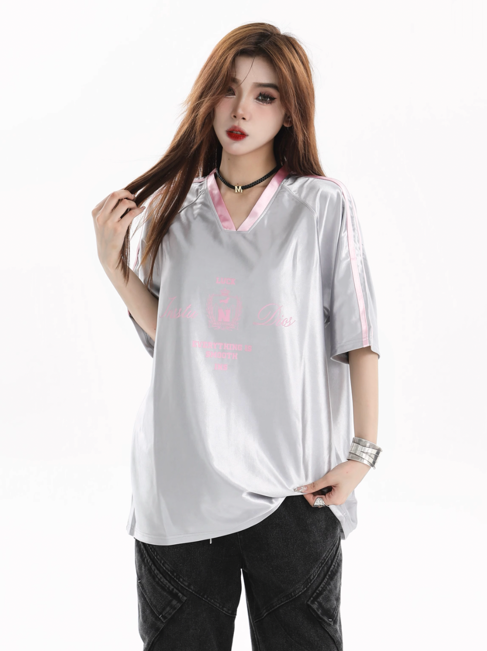 INSstudios Contrast Striped V-neck Soccer Jersey | Face 3 Face